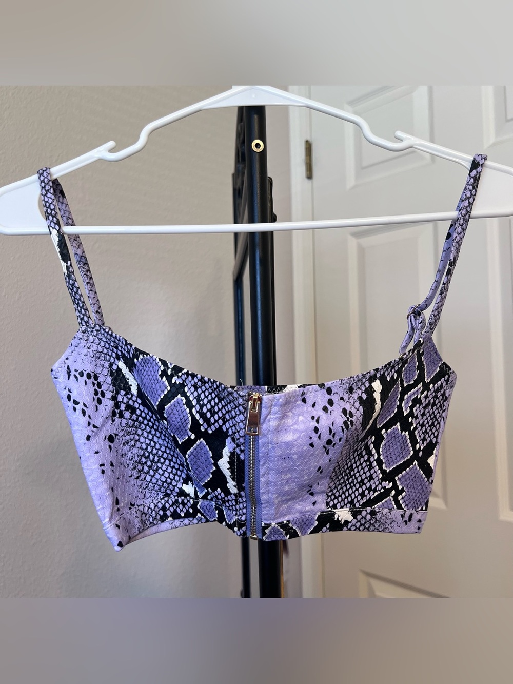 NWOT Oh Polly purple snakeskin bodice top